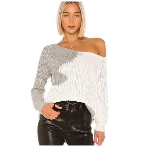 House of Harlow 1960 Adrienne Pullover Sweater in Gray and White Women's Size XS - Picture 3 of 12